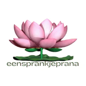 Logo van Een Sprankje Prana: een roze lotus met de naam eensprankjeprana